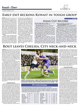 Rout Leaves Chelsea, City Neck-And-Neck