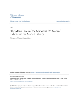 The Many Faces of the Madonna: 25 Years of Exhibits in the Marian Library