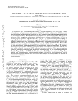 Arxiv:0809.5046V3 [Astro-Ph] 5 May 2009 Saevlcte Rmtecneso Vntelretgalax Largest the Even of Are Sinc Centers the 2008)