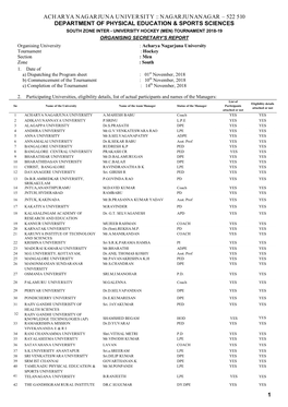 South Zone Inter-University Hockey (Men) Tournament 2018-19