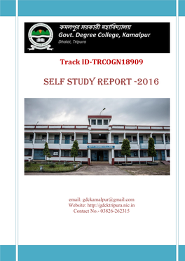 Self-Study Report Government Degree College, Kamalpur, Dhalai, Tripura June 2016