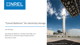 'Carnot Batteries' for Electricity Storage