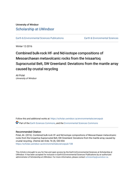 And Nd-Isotope Compositions of Mesoarchaean