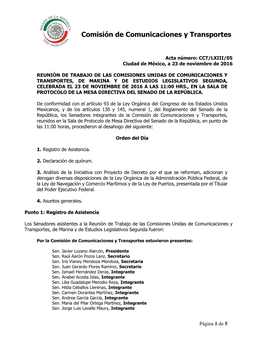 Comisión De Comunicaciones Y Transportes