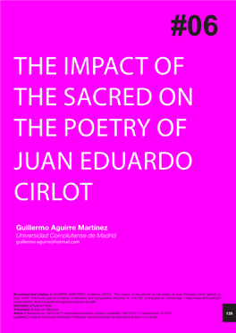 The Impact of the Sacred on the Poetry of Juan Eduardo Cirlot