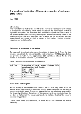 Festival of Nature Evaluation 2011