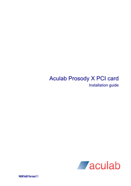 Aculab Prosody PCI Card