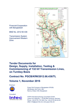 Tender Documents for Design, Supply, Installation, Testing & Commissioning of 132 Kv Transmission Lines, on Turnkey Basis Contract No