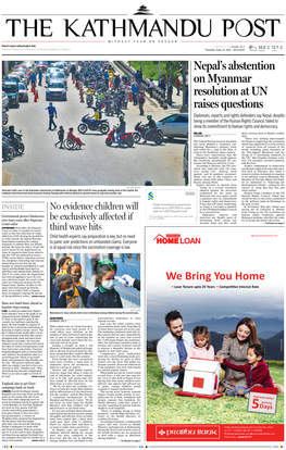 Nepal's Abstention on Myanmar Resolution at UN Raises Questions