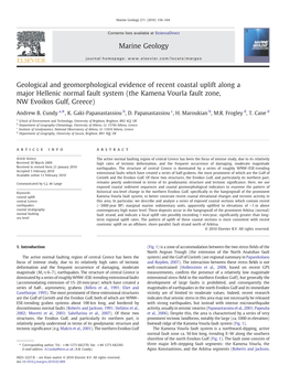The Kamena Vourla Fault Zone, NW Evoikos Gulf, Greece)