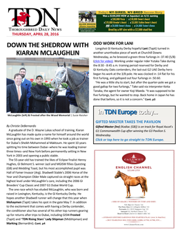 Down the Shedrow with Kiaran Mclaughlin