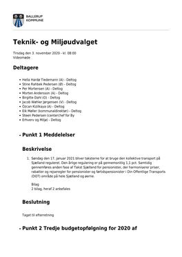 Teknik- Og Miljøudvalget