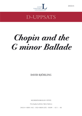 Chopin and the G Minor Ballade