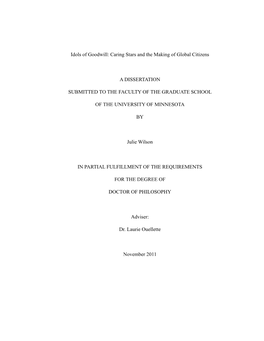 Caring Stars and the Making of Global Citizens a DISSERTATION