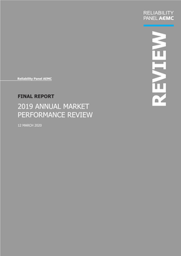 2019 Annual Market Performance Review, Final Report, 12 March 2020