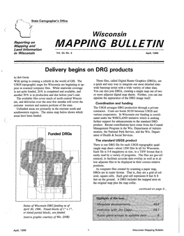 MAPPING BULLETIN Land Information in Wisconsin Vol