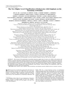 The New Higher Level Classification of Eukaryotes with Emphasis on the Taxonomy of Protists