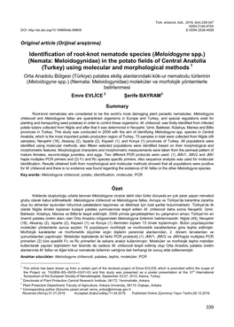 Identification of Root-Knot Nematode Species (Meloidogyne Spp.)