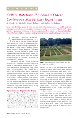 Cullars Rotation: the South’S Oldest Continuous Soil Fertility Experiment by Charles C