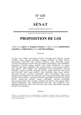 Sénat Proposition De