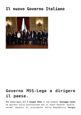 Il Nuovo Governo Italiano
