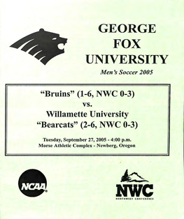 Willamette University "Bearcats" (2-6, NWC 0-3)