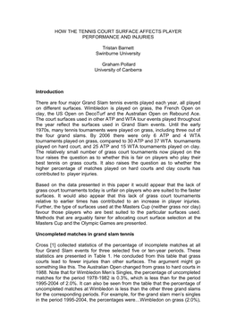 How Tennis Court Surfaces Affect Player Performance