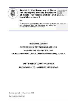 East Sussex County Council: Bexhill to Hastings Link Road