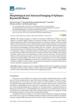 Morphological and Advanced Imaging of Epilepsy: Beyond the Basics