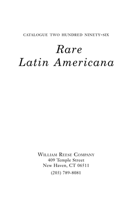 Rare Latin Americana