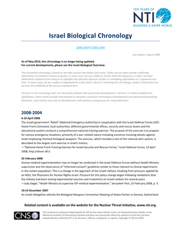 Israel Biological Chronology