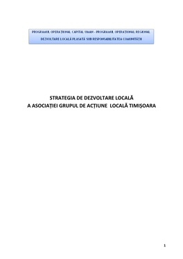 Strategia De Dezvoltare Locala GAL TIMISOARA