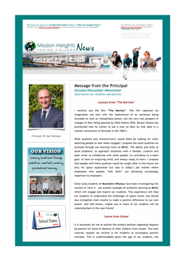 October Newsletter 2015