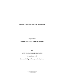 Traffic Control Systems Handbook