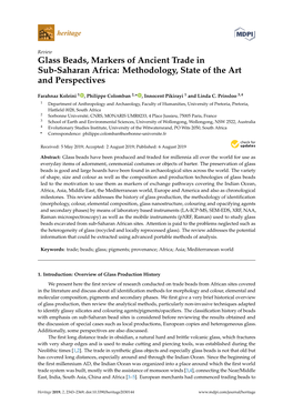 Glass Beads, Markers of Ancient Trade in Sub-Saharan Africa: Methodology, State of the Art and Perspectives