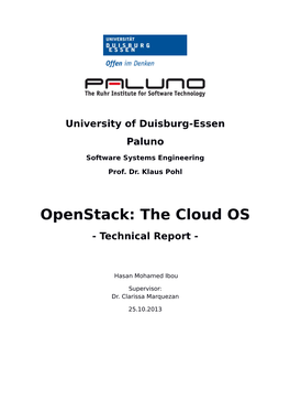 Openstack: the Cloud OS - Technical Report