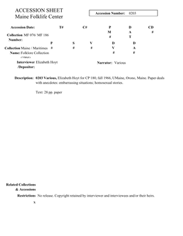 Finding Aid for MF186 LGBTQ