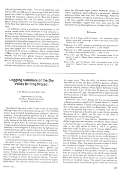 Logging Summary of the Dry Valley Drilling Project