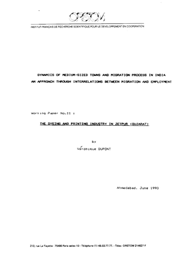 Working Paper 11. the Dyeing and Printing Industry in Jetpur (Gujarat)