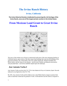 The Irvine Ranch History from Mexican Land Grant to Great Irvine Ranch