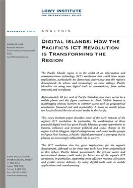 Digital Islands: How the Pacific's ICT Revolution Is Tranforming the Region