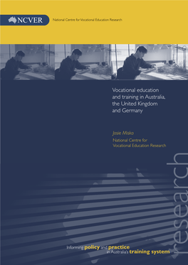 Vocational Education and Training in Australia, the United Kingdom and Germany