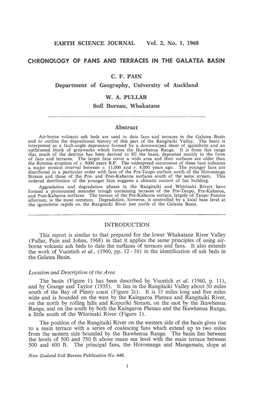 Chronology of FANS and TERRACES in the GALATEA BASIN