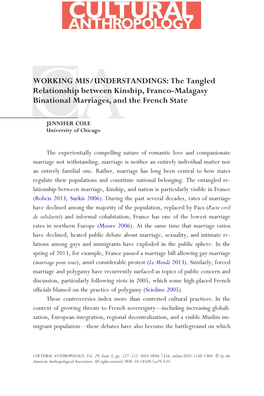 The Tangled Relationship Between Kinship, Franco-Malagasy Binational Marriages, and the French State