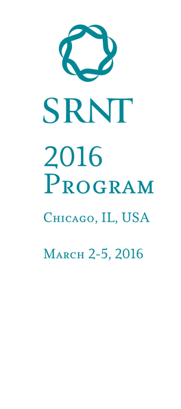 2016 SRNT Annual Meeting Program