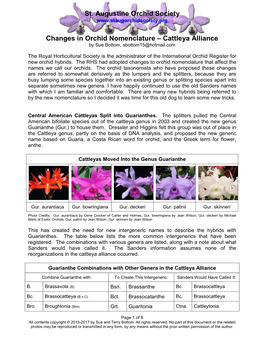 Changes in Cattleya Nomenclature