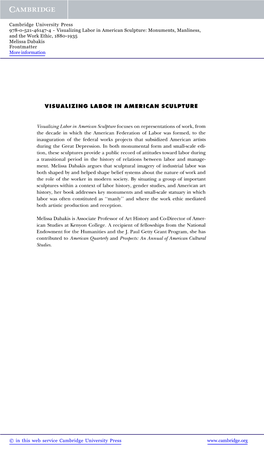 Visualizing Labor in American Sculpture: Monuments, Manliness, and the Work Ethic, 1880-1935 Melissa Dabakis Frontmatter More Information