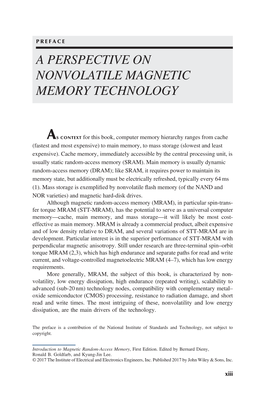 A Perspective on Nonvolatile Magnetic Memory Technology