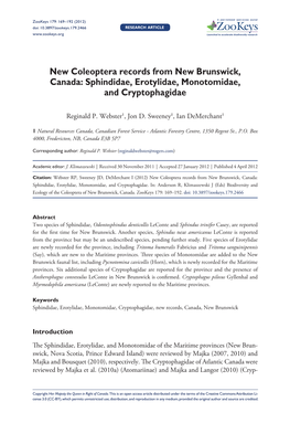 Sphindidae, Erotylidae, Monotomidae, and Cryptophagidae