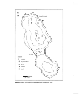 Figure 1. Grande Soeur: Physical, Showing Location of Vegetation Plots. GRANDE SOEUR